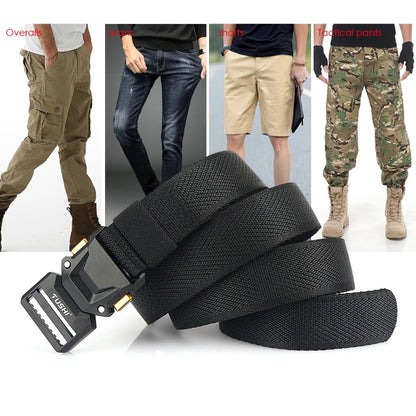 Unisex-Gürtel Mit Schnellverschluss Metall-Schnalle Breite 3,5 Zentimeter Geeignet Für Outdoor-Arbeit Und Freizeit