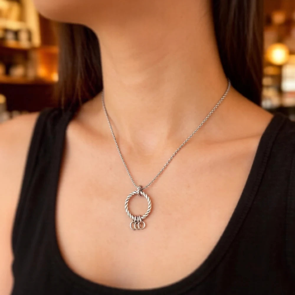 Damen-Charm-Anhänger Schnur Träger vielseitig Europa aus Sterlingsilber