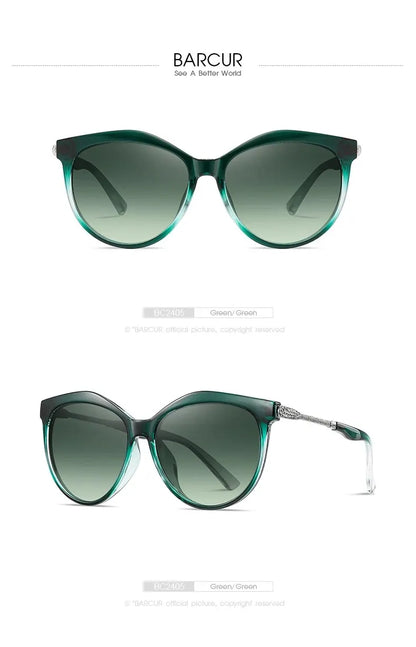 Damen-Sonnenbrille Cat Eye oval Farbverlauf UV400 polarisiert Basis