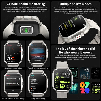 Herren Smartwatch mit TWS Ohrhörern und Herzfrequenz Tracker für Anrufe und Musik