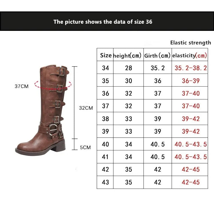 AIYUQI Women Cowboy Boots 2025 Autumn New Belt Buckle Women Marton Boots British Style Large Size 41 42 43 Women Long Boots
