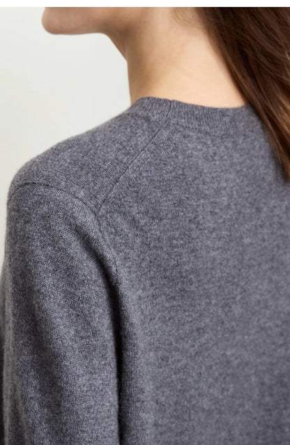 Damen-Rundhalspullover Wolle-Kaschmir nahtlos Streetwear Herbst-Winter