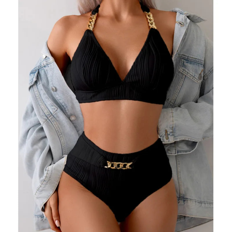 Sexy Bügel-Bikini-Set mit Push-up-Effekt – ideal für Strand und Pool im Sommer