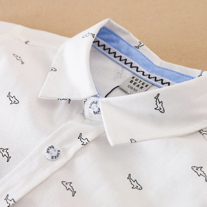 Langarmshirt für Jungen, lässige, stilvolle Musterkleidung für Kinder im Alter von 5 bis 12 Jahren, Kleidung für den Schulanfang für Jungen