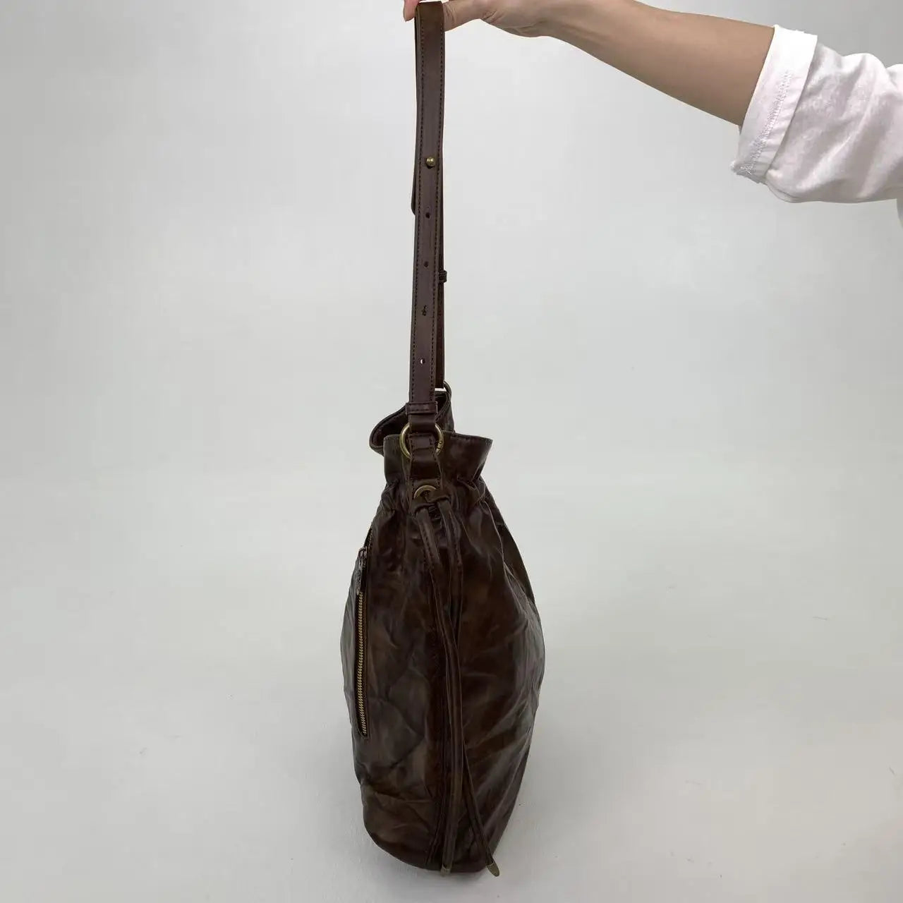 Damen-Top-Handle-Tasche Großes Fassungsvermögen mit Kordelverschluss Innenfächern für Handy Geldbörse