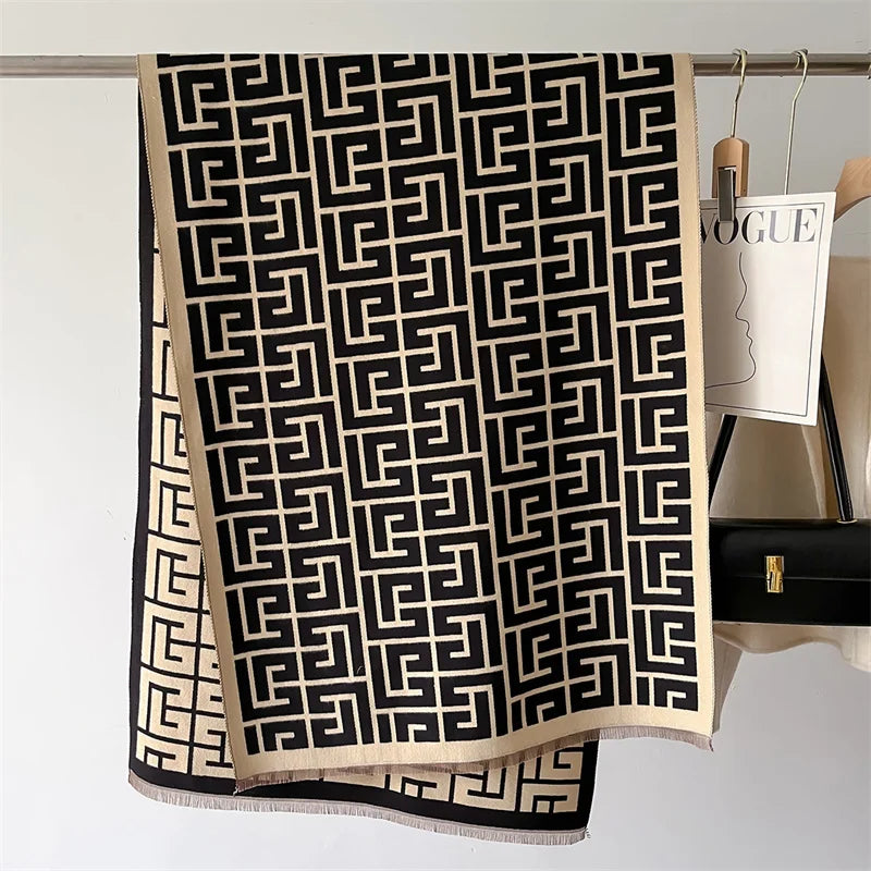 Damen Winterschal Kaschmir Pashmina Design warm Wickelschal Halstuch Echarpe Bandana