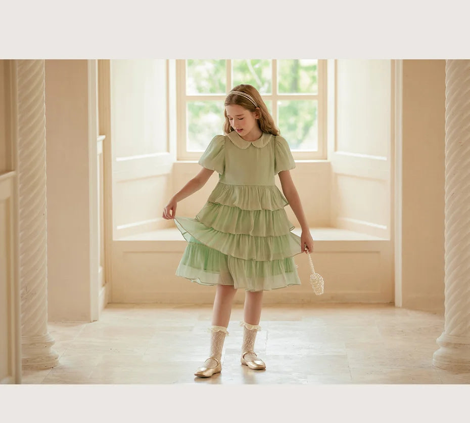 Ärmelloses weißes Sommerkleid für Mädchen mit Blumenmuster – festliches Ballkleid aus Tüll für Hochzeiten und Geburtstagsfeiern