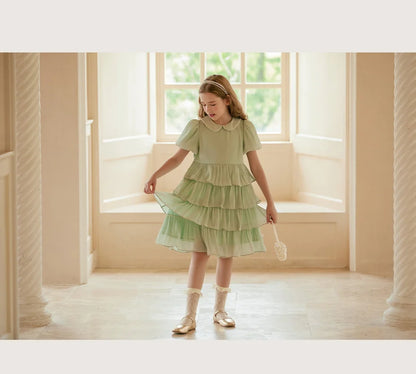 Ärmelloses weißes Sommerkleid für Mädchen mit Blumenmuster – festliches Ballkleid aus Tüll für Hochzeiten und Geburtstagsfeiern