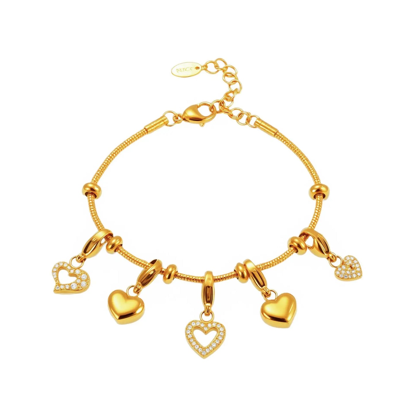 Damen-Charm-Armband mit Herz-Zirkonia
