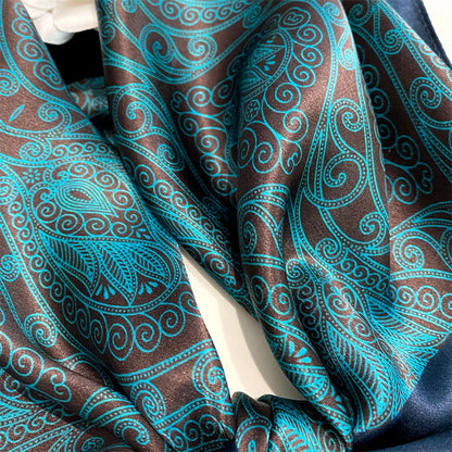 Damen Seidenschal quadratisch Halstuch Bandana Hijab Pashmina Stirnband D