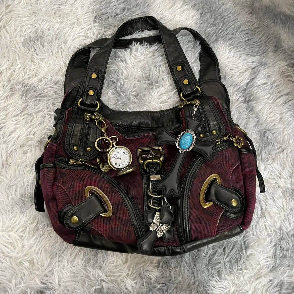 Damen-Handtasche Leopardenmuster mit Top-Handle großes Fassungsvermögen Alltag Freizeit