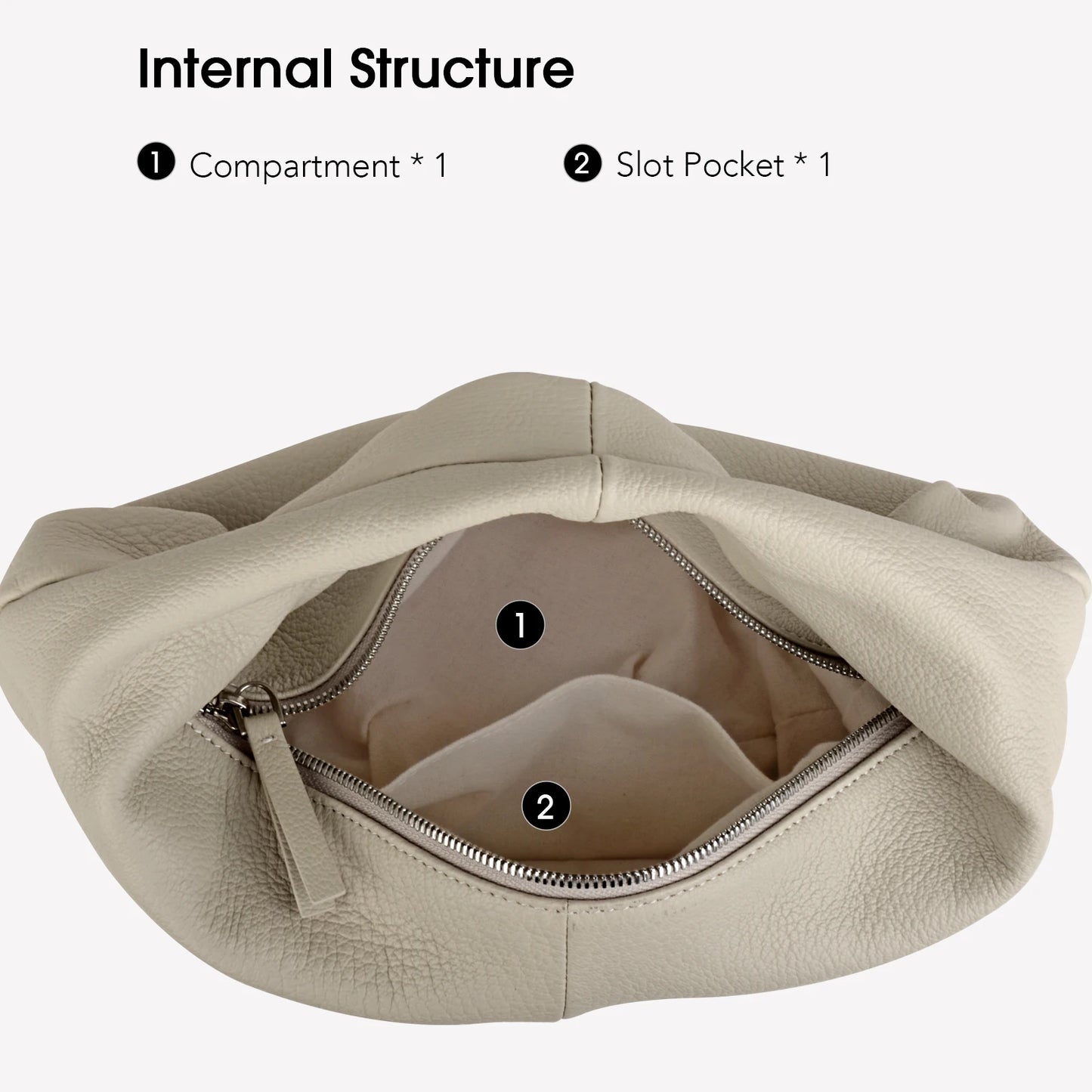 Schafsleder Hobo-Tasche Dumpling-Form | Halbmond