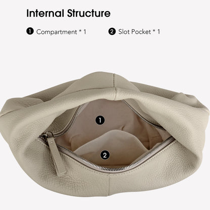 Schafsleder Hobo-Tasche Dumpling-Form | Halbmond