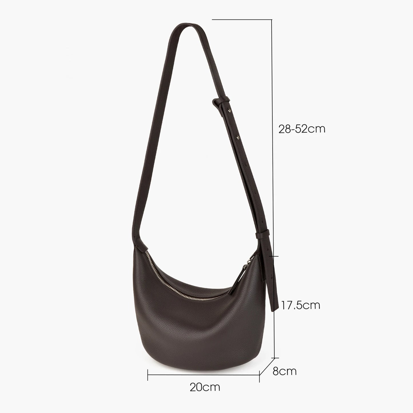 Mini Hobo Tasche aus Vollnarbigem Rindleder | Bucket-Form Crossbody