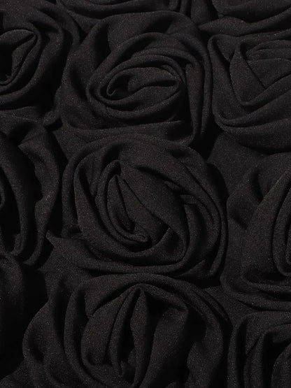 Ärmelloses Damenkleid mit quadratischem Ausschnitt und Applikationen – elegantes, rückenfreies Design mit hoher Taille