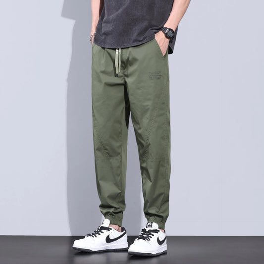 Herren Hosen im lässigen Stil mit elastischer Taille und Kordelzug