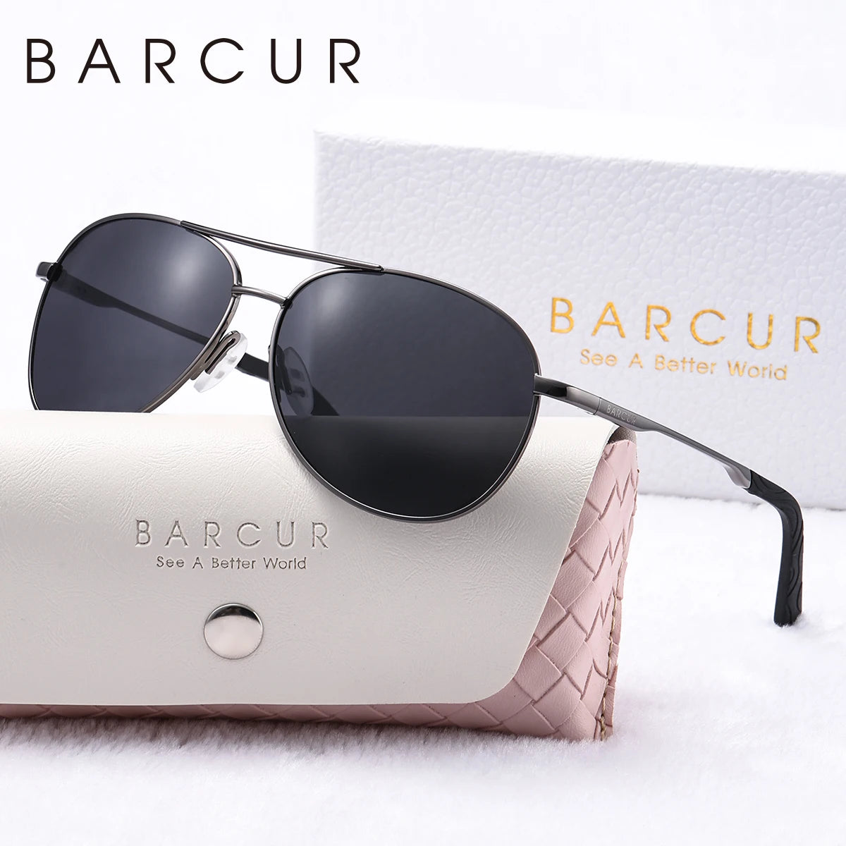 Damen-Sonnenbrille rosa oval Metall Farbverlauf blau polarisiert