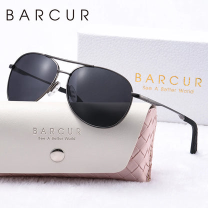 Damen-Sonnenbrille rosa oval Metall Farbverlauf blau polarisiert