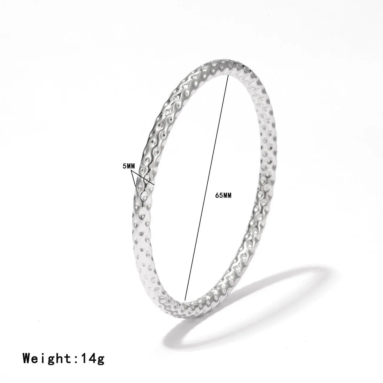 Damen-Armreif rund 65mm aus Edelstahl