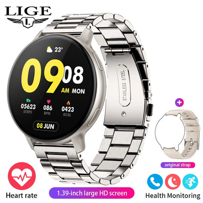 LIGE Neue Smartwatch mit Sprachanruf, 1,39 Zoll HD-Display, Smartwatch, Herzfrequenz-Gesundheitsüberwachung, Sport-Smartwatch für Männer und Frauen 2024