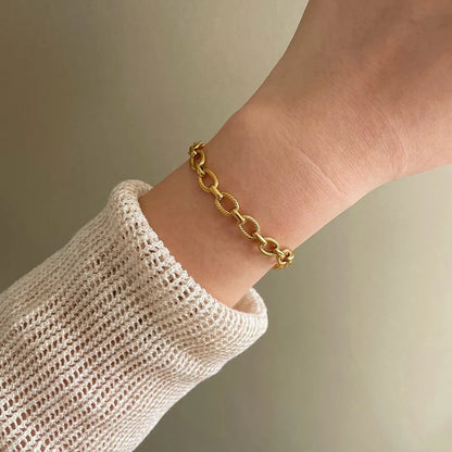 Edelstahl Neue Stil Kette Chic Mode Armband Armreif Wasserdicht Eingetroffen PVD Überzogene Handgelenk Schmuck für Frauen
