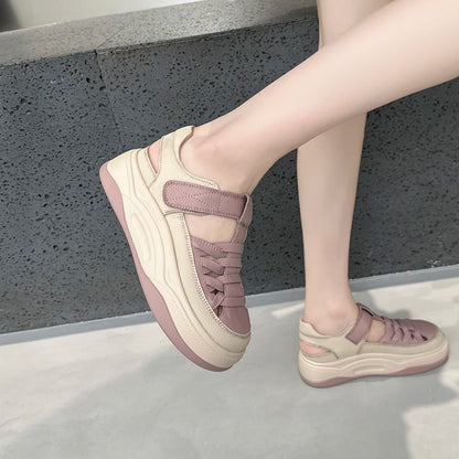 AIYUQI 2025, neue frauen turnschuhe schuhe Sommer dicken sohlen hohl frauen sandalen Große-größe casual schwein käfig weibliche schuhe