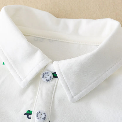 Baby Jungen Baumwolle Polos hirt Kinder Revers lässig Frühling Herbst Kinder Pullover T-Shirt 2-5 Jahre alte Jungen Langarm Kleidung
