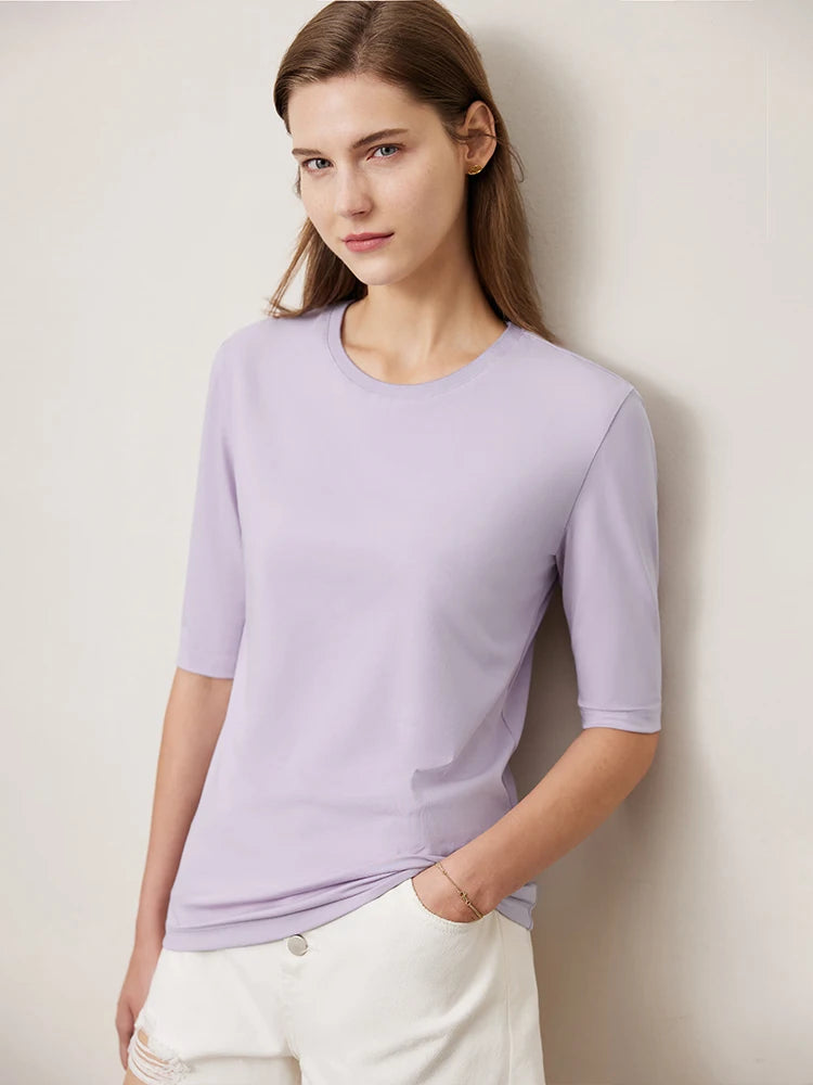 Damen T-Shirts aus neuer Baumwolle mit halben Ärmeln für das Büro