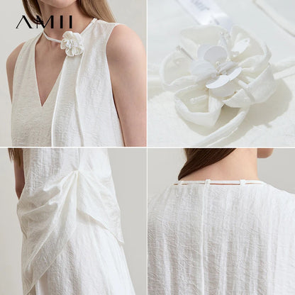 Zeitloses Bürokleid Damen Mit Stabilisiertem V-Ausschnitt Und A-Linie