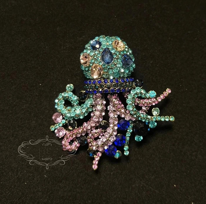 Brosche Katze Schmetterling Kristall Strass Barock Palast Tier Emaille Unisex