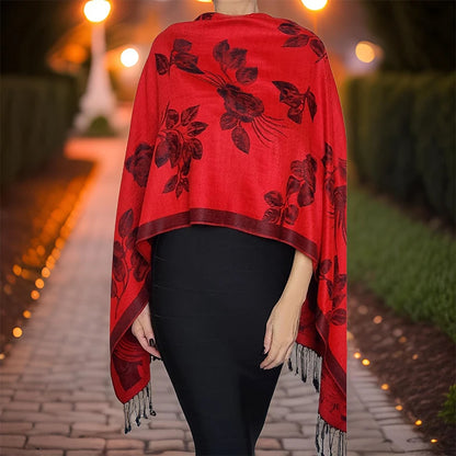 Damen Winterschal Kaschmir Plaid warm Pashmina Bandana Quaste B