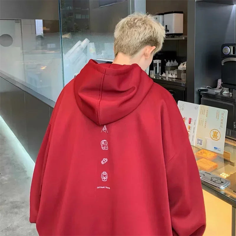 Herbst Cartoon Grafik Druck Hoodies Für Männer Neu in Brief Mit Kapuze Sweatshirts frauen Baumwolle Fleece Y2K Streetwear Hoody Kleidung