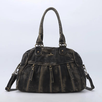 Damen-Handtasche Denim Mit Gepolstertem Tragegriff Und Viel Platz Für Alltag Und Reisen Mit Mehrfachfächern