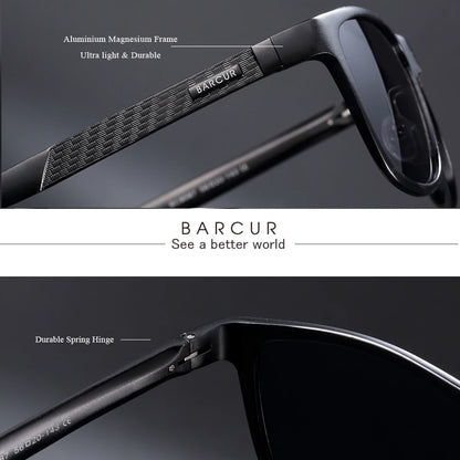 Sonnenbrille Al-Mg quadratisch UV400 polarisiert Ergonomie-Nasenstütze Herren