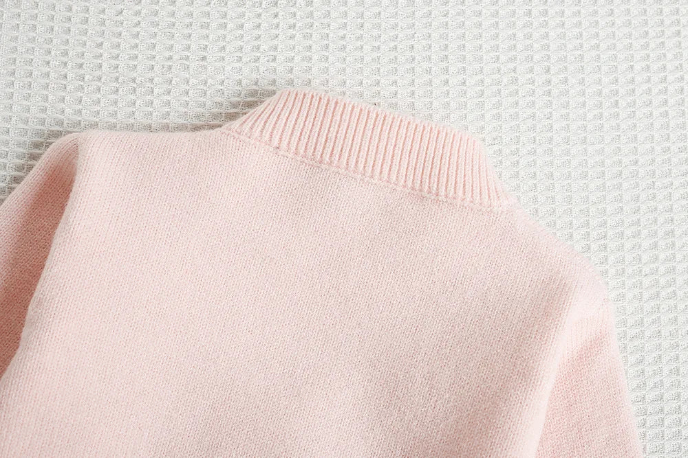 Mädchen Pullover Set mit bunten Pailletten und Tutu Röcken in Pink und Weiß