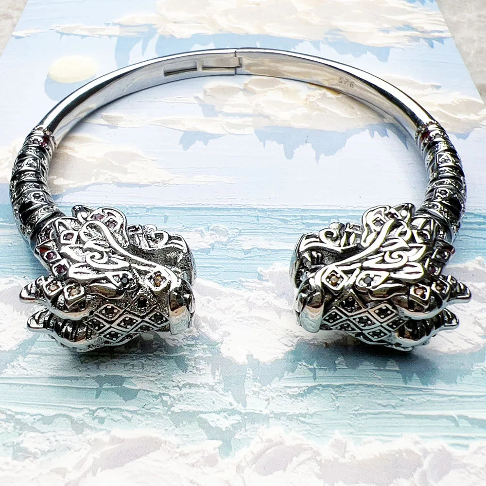 Damen-Armband Drachen Vintage Sterlingsilber