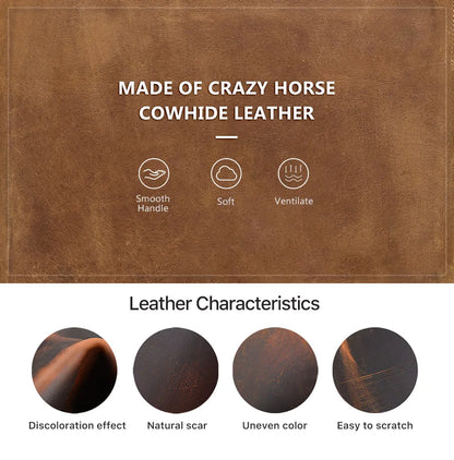 Braune Echtleder-Laptop-Tasche mit Cowhide-Struktur und markierten Leder-Eigenschaften