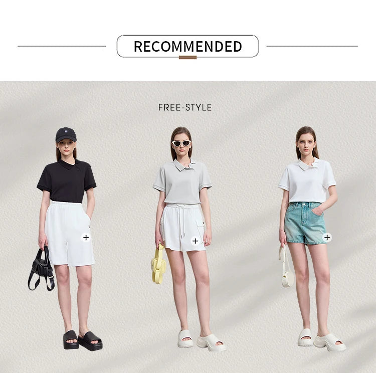 Damen T-Shirt im Minimalismus-Stil mit asymmetrischem Schnitt für den Sommer