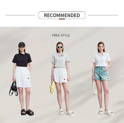 Damen T-Shirt im Minimalismus-Stil mit asymmetrischem Schnitt für den Sommer