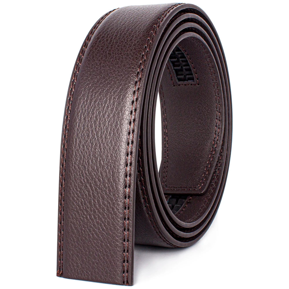 Herren Leder-Gürtelband ohne Schnalle Rindsleder Schwarz Braun 3,5 cm