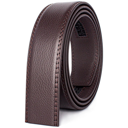 Herren Leder-Gürtelriemen ohne Schnalle 3,5 cm Rindsleder Casual Business