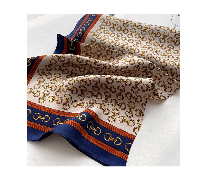 Damen Seidensatin Schal Tasche Kopf Bandana Halsschal klein quadratisch Luxus E