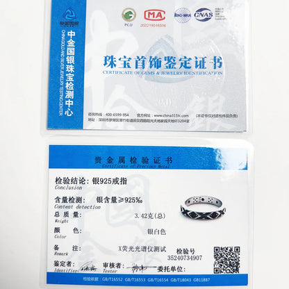 Damen-Ring schwarzes asiatisches Ornament ethnisch Sommer aus Sterlingsilber