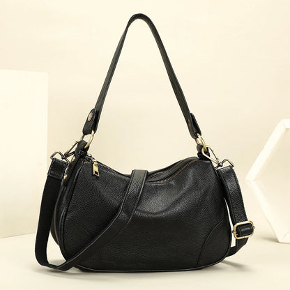 Damen-Schultertasche aus echtem Leder mit großem Fassungsvermögen und viel Stauraum