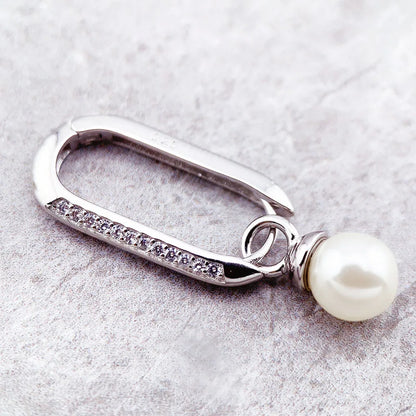 Damen-Creolen Glieder Perlen romantisch 925 Sterlingsilber