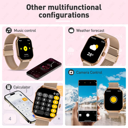 LIGE Voice Calling Smart Watch 2,01" Display 24H Gesundheitsmonitor Sport Smartwatch Benutzerdefinierte Zifferblätter Männer Frauen Smartwatches Neu