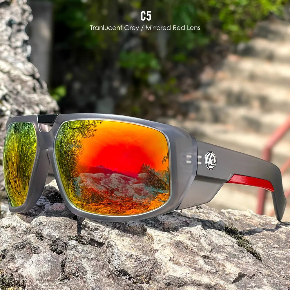 Sonnenbrille Sport polarisiert breiter Rahmen Outdoor Reißverschlussetui Herren