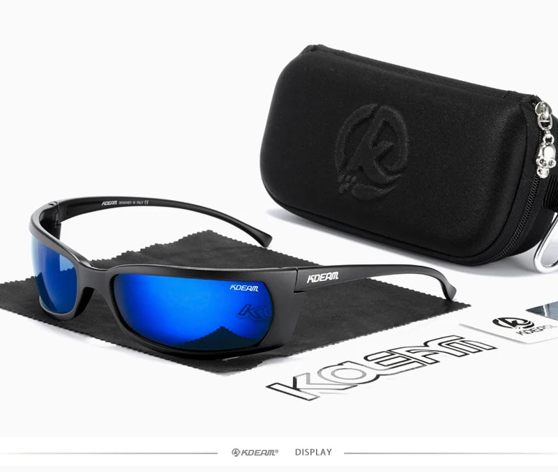 Sonnenbrille Sport UV400 polarisiert leicht Angeln Reißverschlussetui Unisex