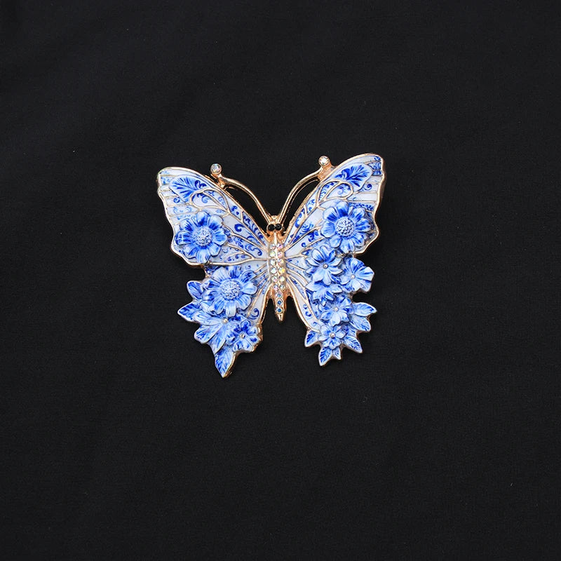 Brosche Emaille Porzellan Drache Schmetterling Frosch Krabbe Tier Reversnadel