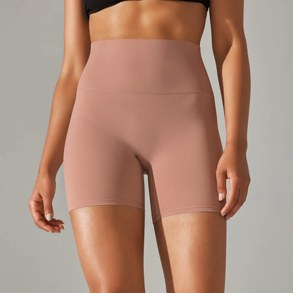Nahtlose Sportshorts mit hohem Bund, rosé